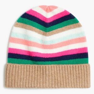 J. Crew Striped Multicolor Beanie